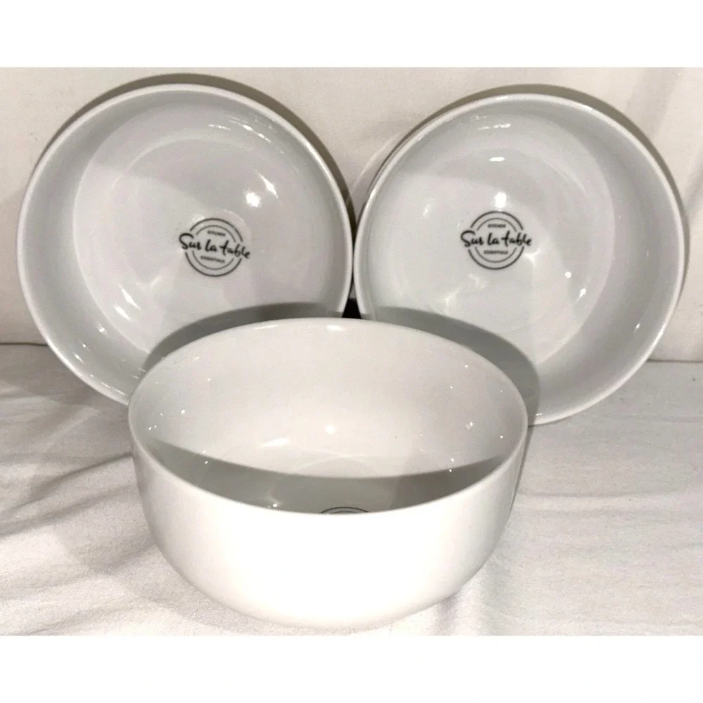 Sur La Table Fine Ceramic Cereal Bowls Set of 3  5.75